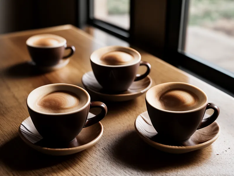 Zwei Espressotassen und eine User-Journey-Skizze auf einer Holzarbeitsplatte.