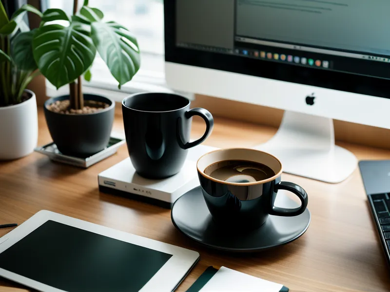 Zwei Laptops nebeneinander: Einer zeigt Design-Software, der andere Code – der Arbeitsalltag von Mareike und Tim.