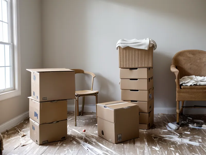 Manifesting Generator Alltag: Wäschekorb und Paketkartons stapeln sich in der Hamburger Wohnung